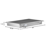 24" x 30" Stainless Steel Floor Trough Drain, 14-Gauge with Subway-Style Grating & Removable Drain Basket, NSF Listed (KM-FTG-2430)